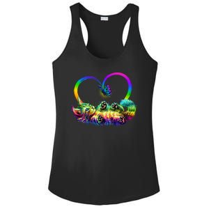 Cute Rainbow Paint Kitten Butterfly Heart Ladies PosiCharge Competitor Racerback Tank