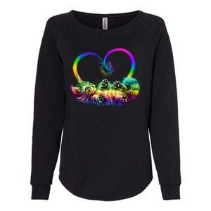 Cute Rainbow Paint Kitten Butterfly Heart Womens California Wash Sweatshirt