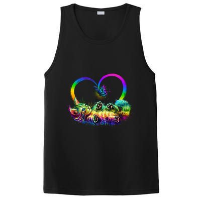 Cute Rainbow Paint Kitten Butterfly Heart PosiCharge Competitor Tank