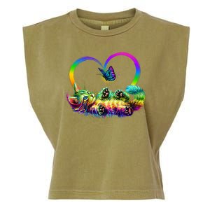 Cute Rainbow Paint Kitten Butterfly Heart Garment-Dyed Women's Muscle Tee