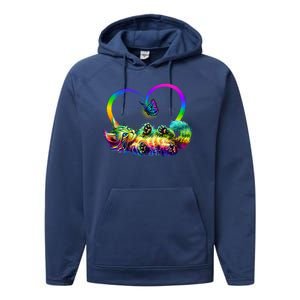 Cute Rainbow Paint Kitten Butterfly Heart Performance Fleece Hoodie