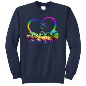 Cute Rainbow Paint Kitten Butterfly Heart Sweatshirt