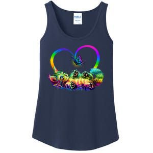 Cute Rainbow Paint Kitten Butterfly Heart Ladies Essential Tank