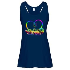 Cute Rainbow Paint Kitten Butterfly Heart Ladies Essential Flowy Tank