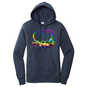 Cute Rainbow Paint Kitten Butterfly Heart Women's Pullover Hoodie