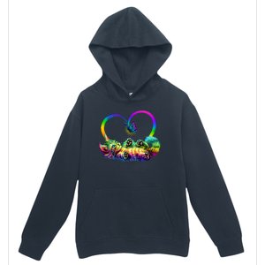 Cute Rainbow Paint Kitten Butterfly Heart Urban Pullover Hoodie