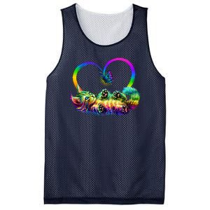 Cute Rainbow Paint Kitten Butterfly Heart Mesh Reversible Basketball Jersey Tank