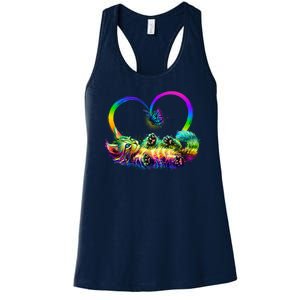 Cute Rainbow Paint Kitten Butterfly Heart Women's Racerback Tank