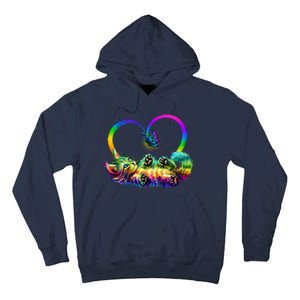 Cute Rainbow Paint Kitten Butterfly Heart Tall Hoodie