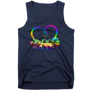 Cute Rainbow Paint Kitten Butterfly Heart Tank Top