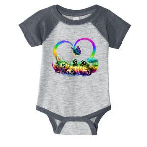 Cute Rainbow Paint Kitten Butterfly Heart Infant Baby Jersey Bodysuit