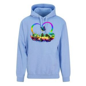 Cute Rainbow Paint Kitten Butterfly Heart Unisex Surf Hoodie