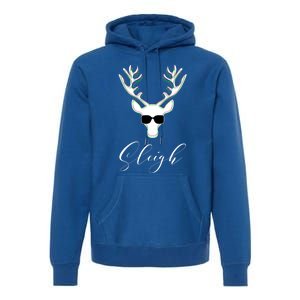 Christmas Reindeer Pajama Sleigh All Day Gift Premium Hoodie