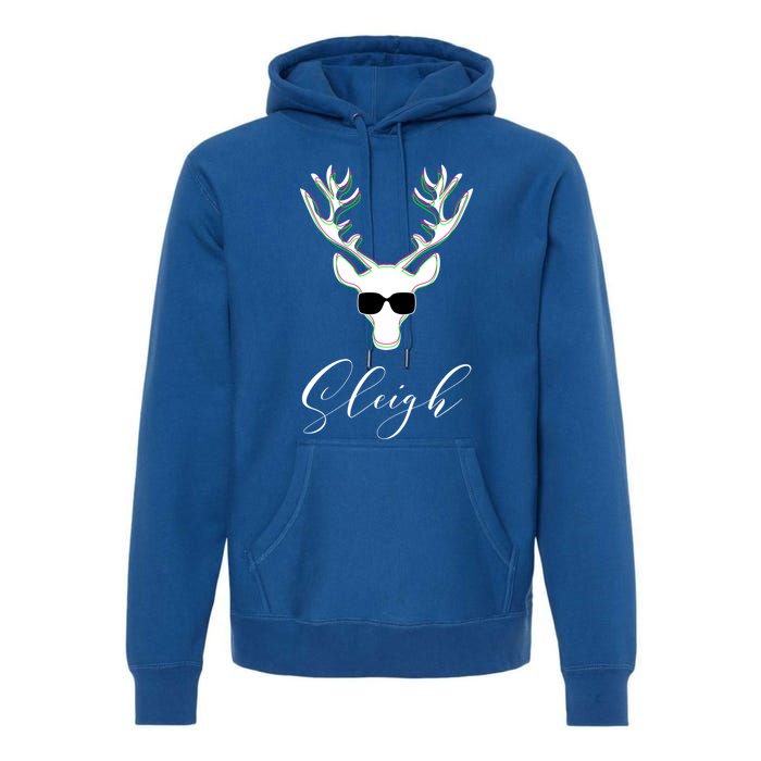 Christmas Reindeer Pajama Sleigh All Day Gift Premium Hoodie