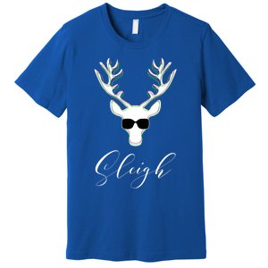 Christmas Reindeer Pajama Sleigh All Day Gift Premium T-Shirt