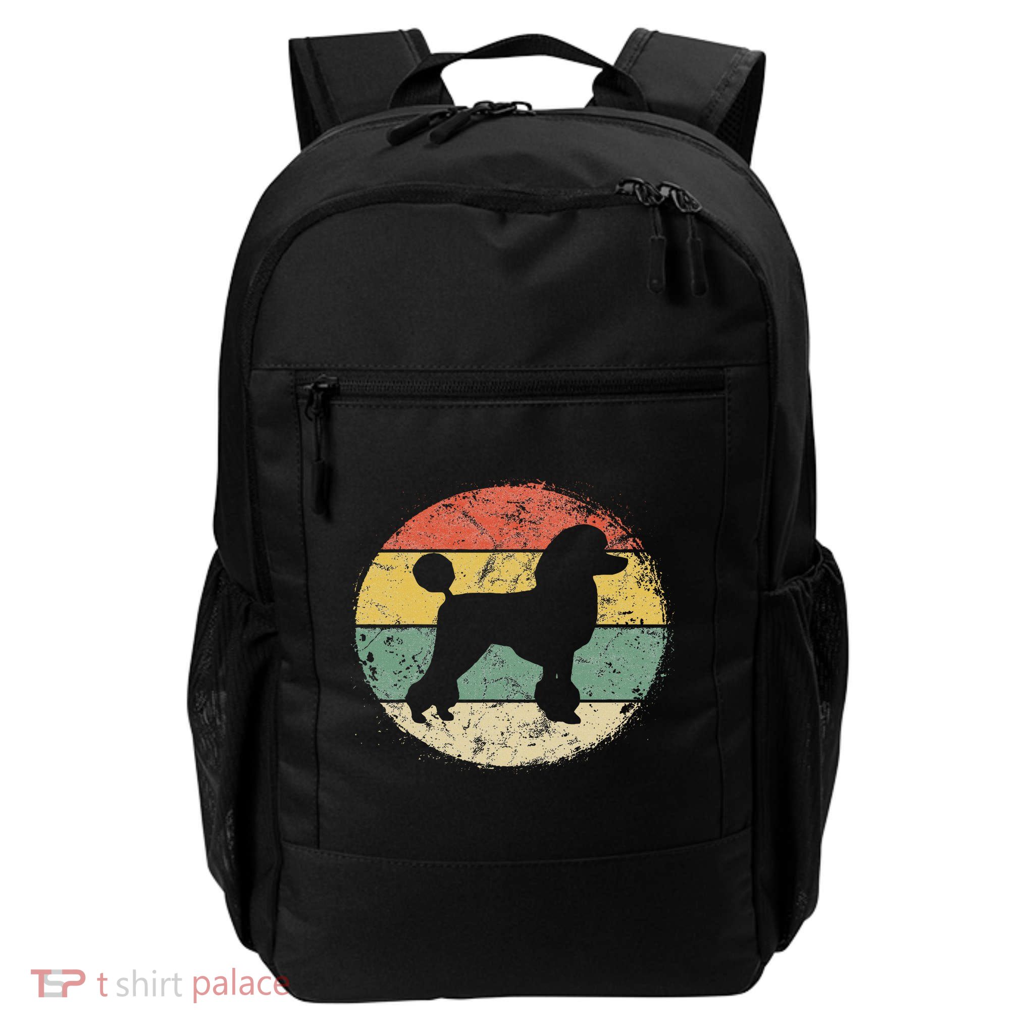 Circular Retro Poodle Owner Gift Poodle Dad Mom Daily Commute Backpack