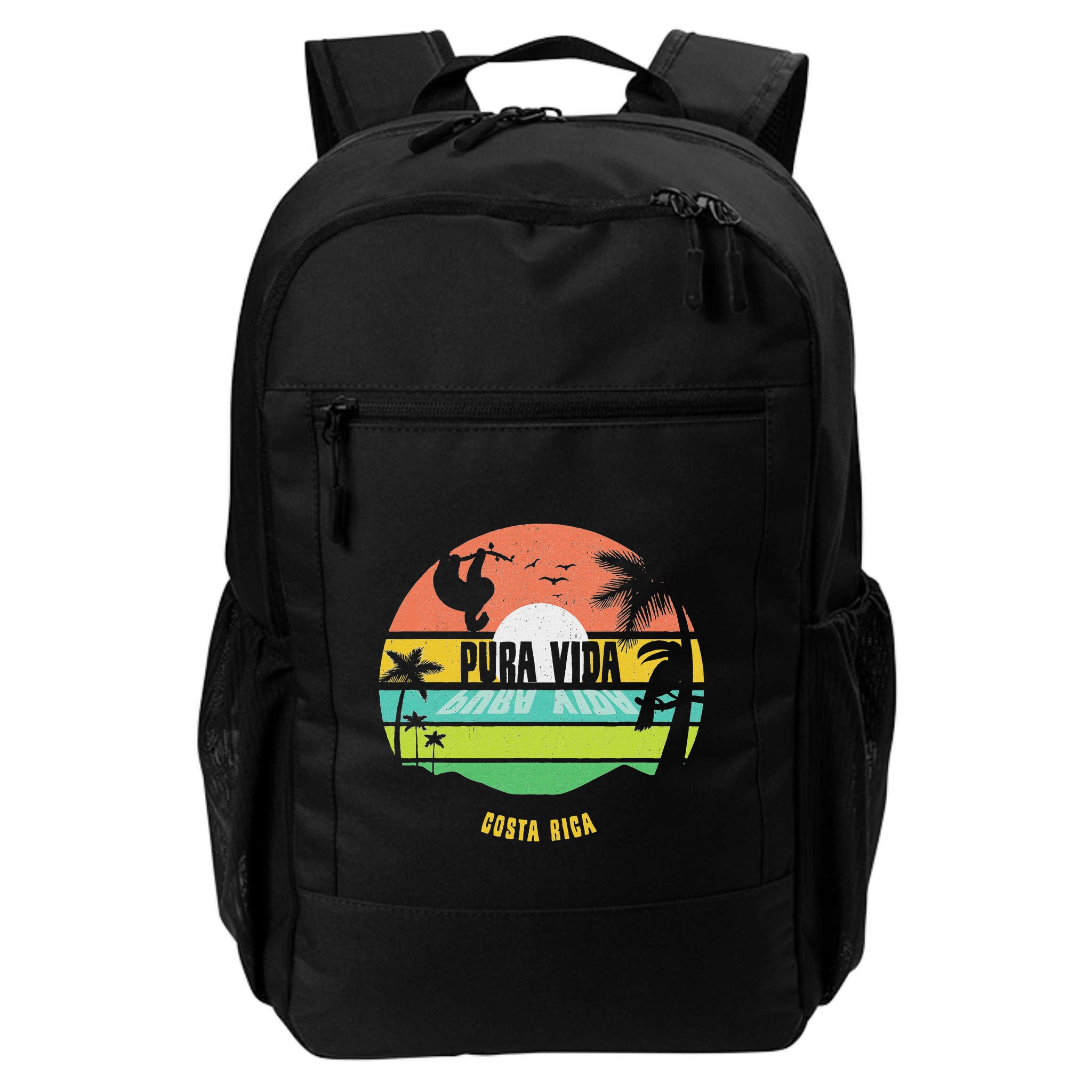 Costa Rica Pura Vida Tropical Sloth & Toucan Sunset Souvenir Backpack