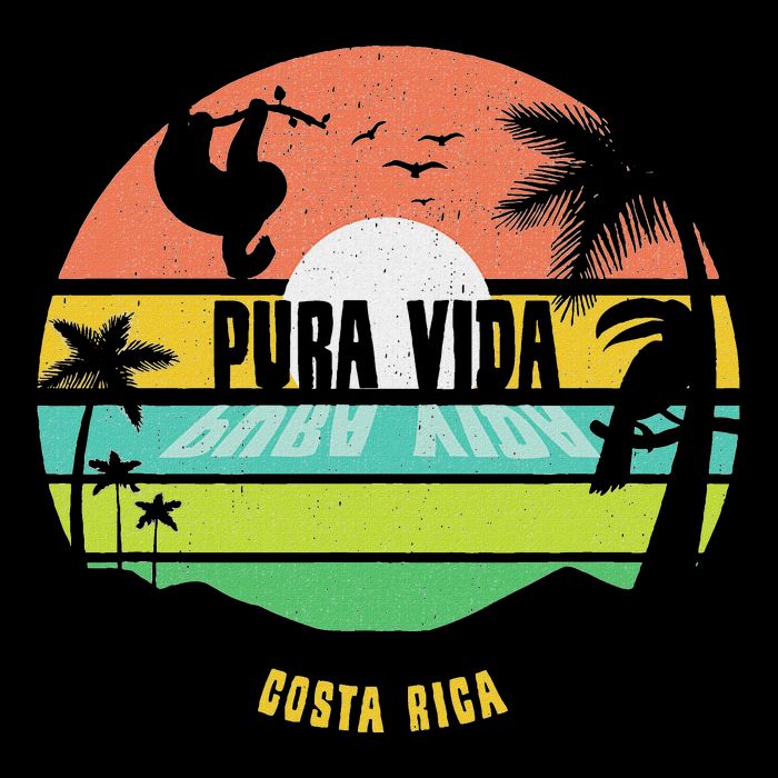 Costa Rica Pura Vida Tropical Sloth & Toucan Sunset Souvenir Backpack