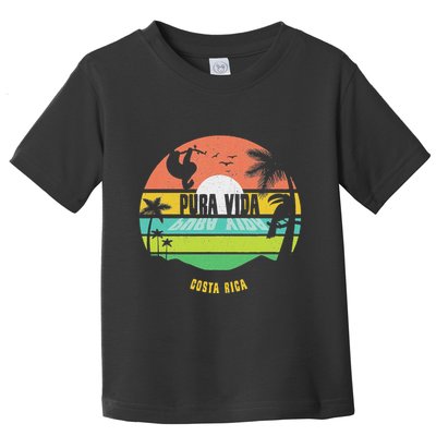 Costa Rica Pura Vida Tropical Sloth & Toucan Sunset Souvenir Toddler T-Shirt