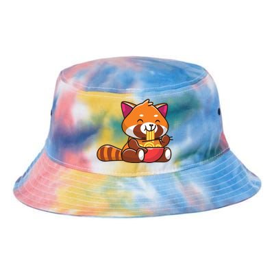 Cute Red Panda Eating Noodle Cartoon Tie Dye Newport Bucket Hat