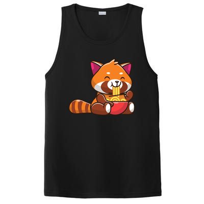 Cute Red Panda Eating Noodle Cartoon PosiCharge Competitor Tank