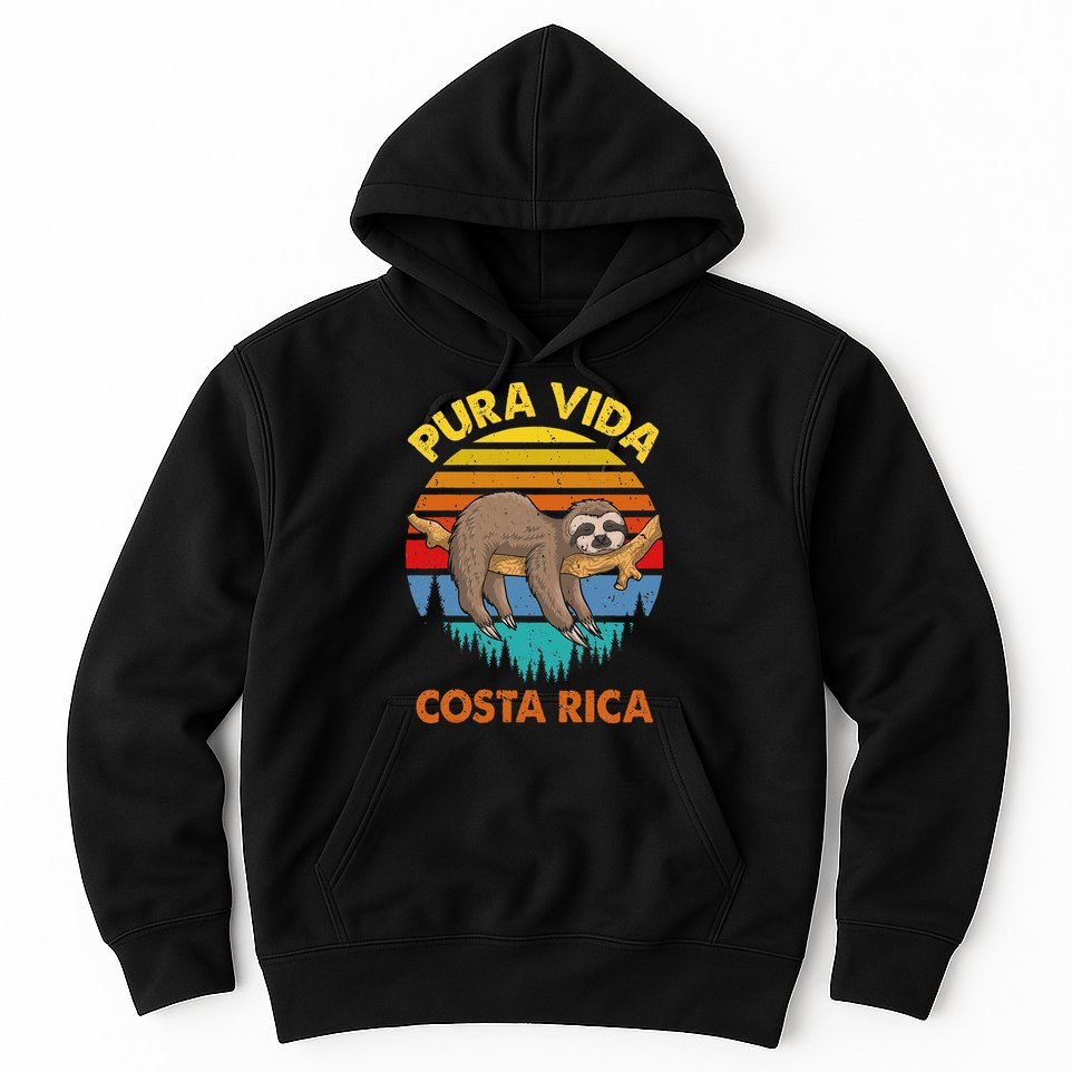 Costa Rica Pura Vida Sloth Hoodie