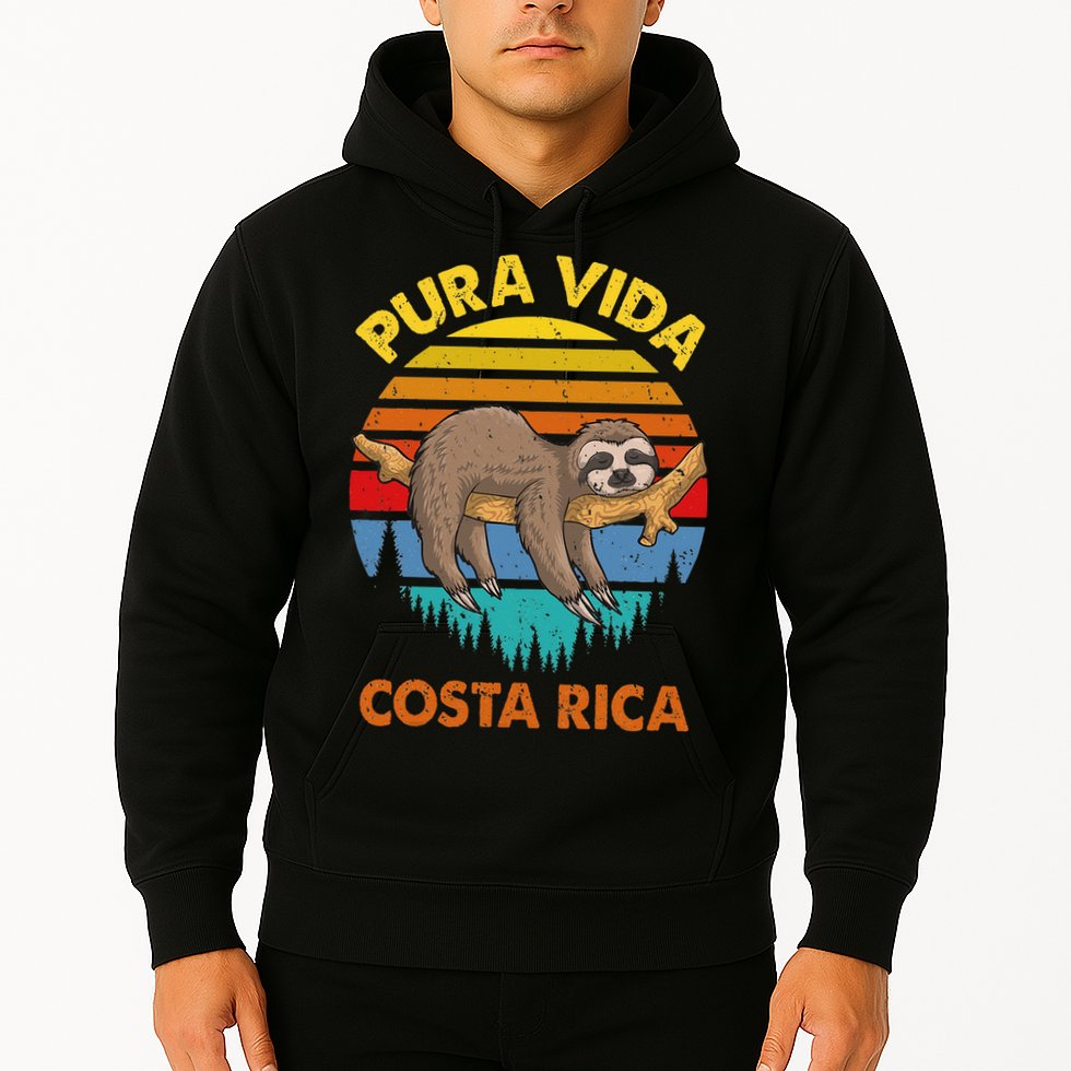 Costa Rica Pura Vida Sloth Hoodie