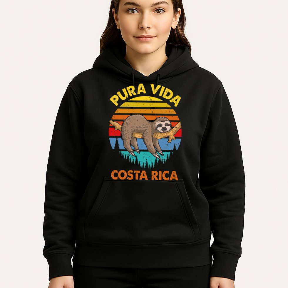 Costa Rica Pura Vida Sloth Hoodie