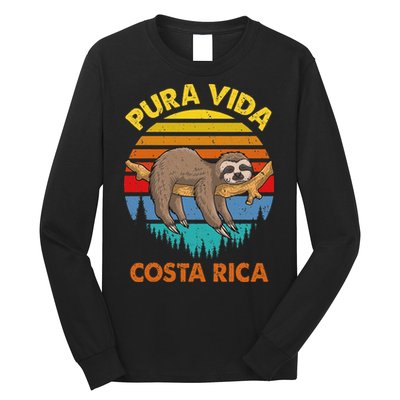 Costa Rica Pura Vida Sloth Long Sleeve Shirt