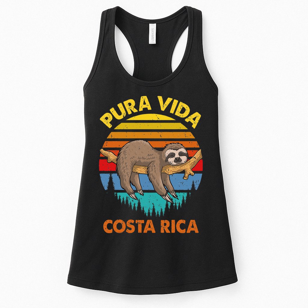 Costa Rica Pura Vida Sloth Womens Tank Top