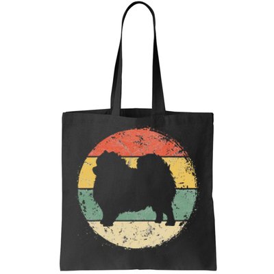 Circular Retro Pomeranian Owner Parents Pompom Dog Mom Tote Bag