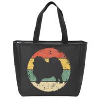 Circular Retro Pomeranian Owner Parents Pompom Dog Mom Zip Tote Bag