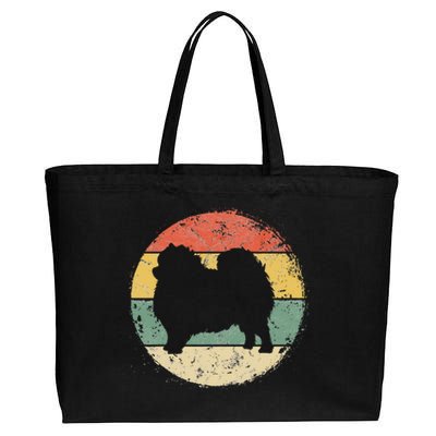 Circular Retro Pomeranian Owner Parents Pompom Dog Mom Cotton Canvas Jumbo Tote