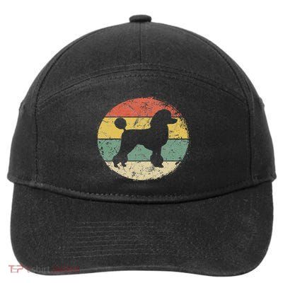 Circular Retro Poodle Owner Gift Poodle Dad Mom 7-Panel Snapback Hat