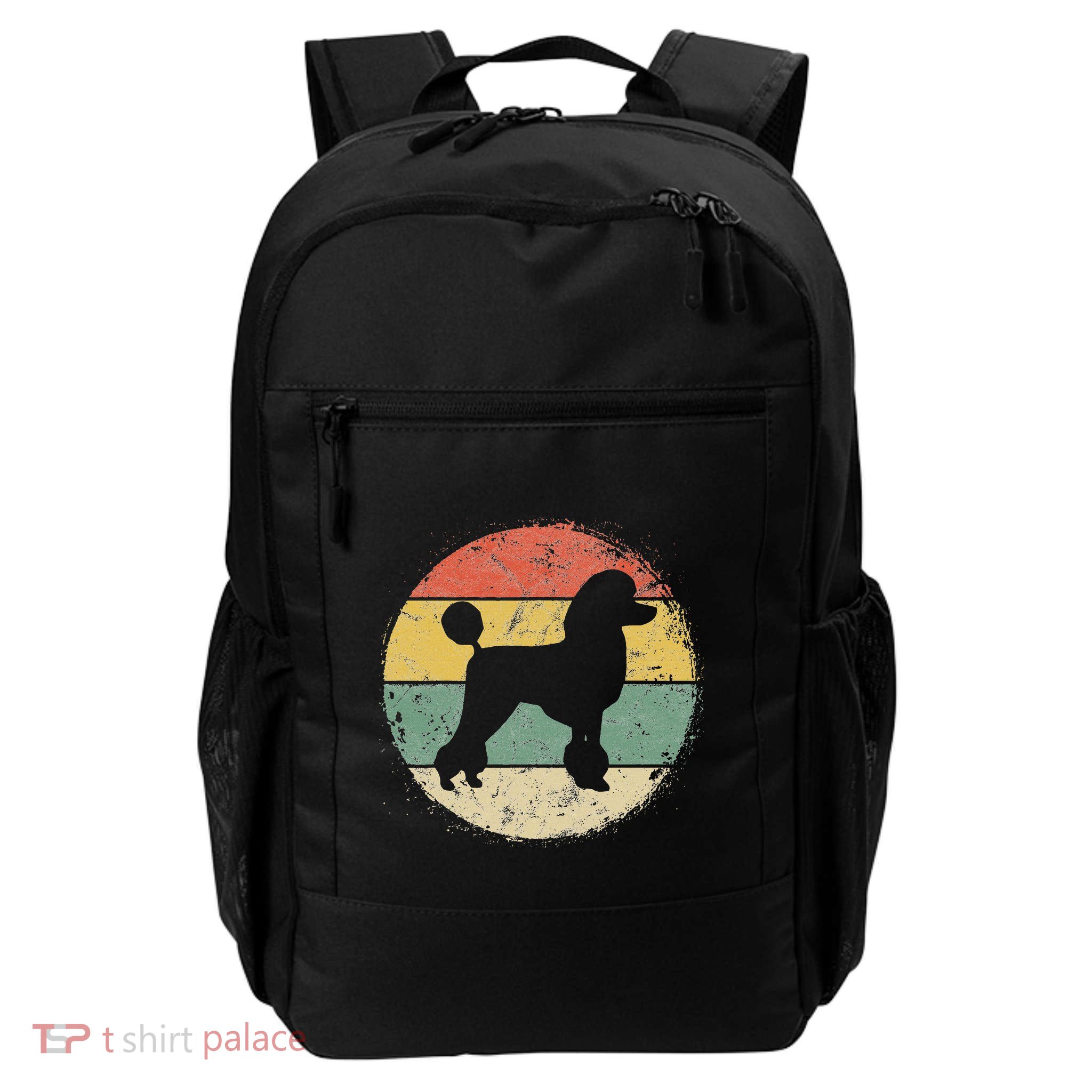 Circular Retro Poodle Owner Gift Poodle Dad Mom Daily Commute Backpack