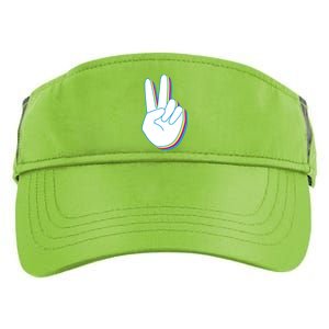 Colorful Retro Peace Sign Adult Drive Performance Visor