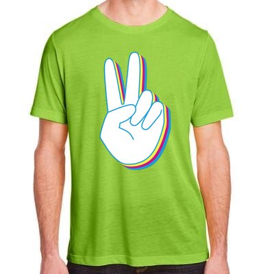 Colorful Retro Peace Sign Adult ChromaSoft Performance T-Shirt