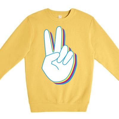 Colorful Retro Peace Sign Premium Crewneck Sweatshirt