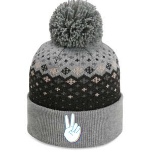 Colorful Retro Peace Sign The Baniff Cuffed Pom Beanie