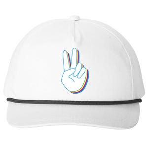 Colorful Retro Peace Sign Snapback Five-Panel Rope Hat