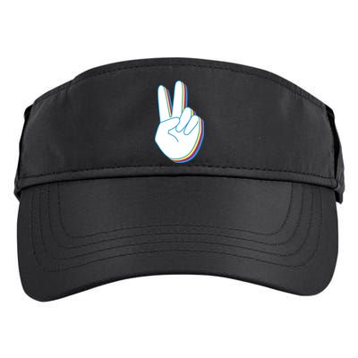 Colorful Retro Peace Sign Adult Drive Performance Visor