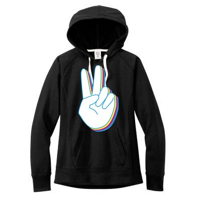 Colorful Retro Peace Sign Women's Fleece Hoodie