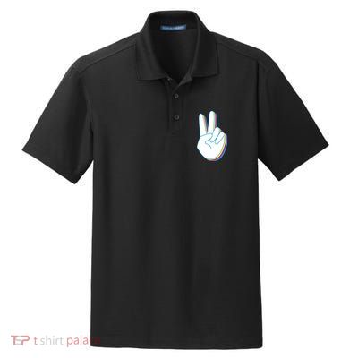Colorful Retro Peace Sign Dry Zone Grid Polo