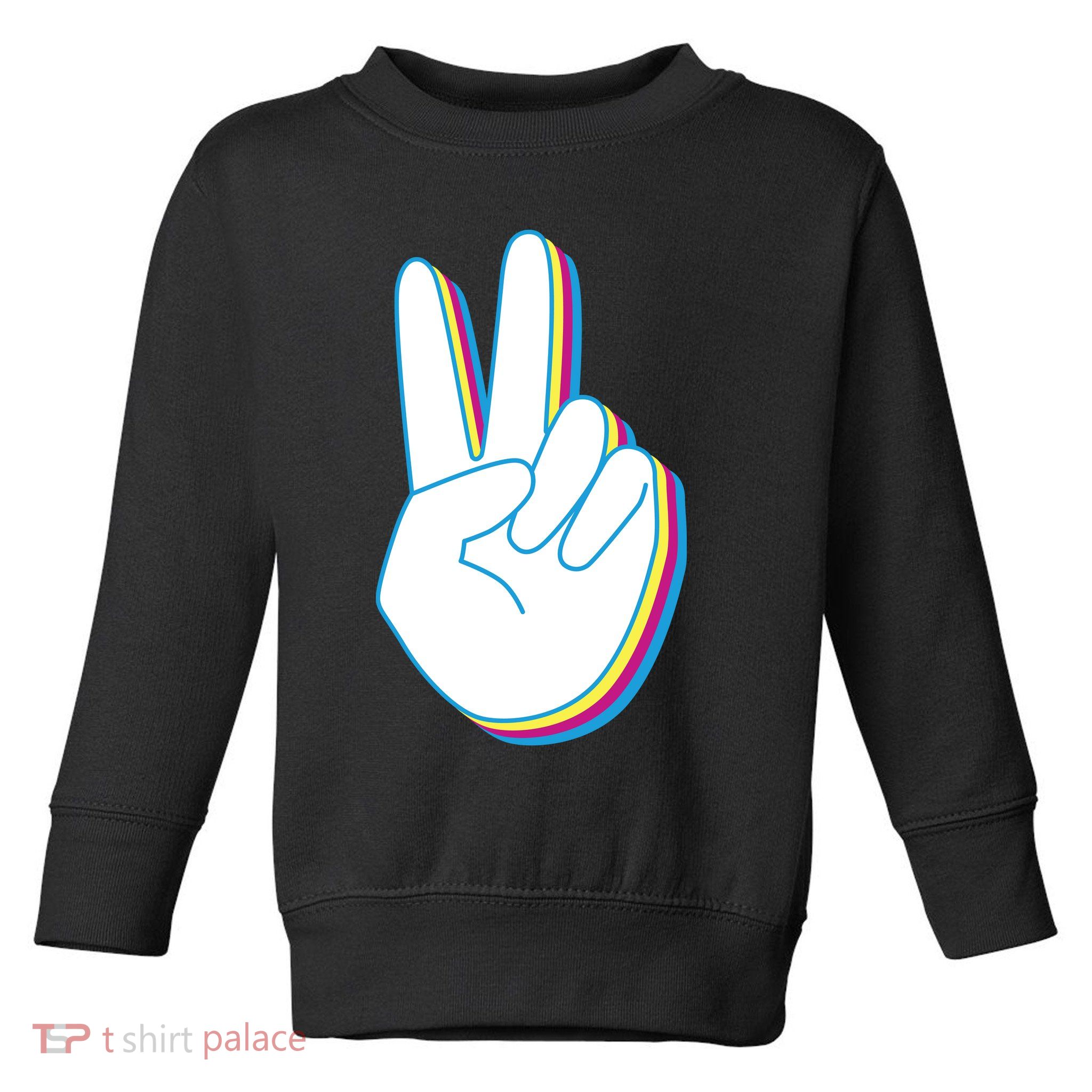 Colorful Retro Peace Sign Toddler Sweatshirt