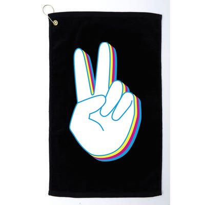 Colorful Retro Peace Sign Golf Towel