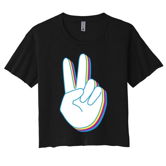 Colorful Retro Peace Sign Crop Top