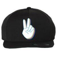 Colorful Retro Peace Sign Wool Snapback Cap