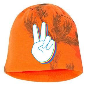 Colorful Retro Peace Sign Kati - Camo Knit Beanie