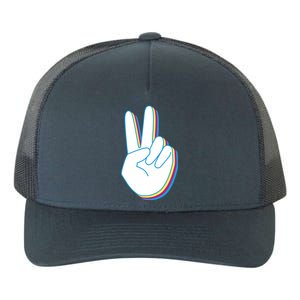 Colorful Retro Peace Sign Yupoong Adult 5-Panel Trucker Hat