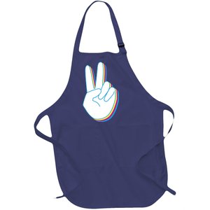 Colorful Retro Peace Sign Full-Length Apron With Pockets